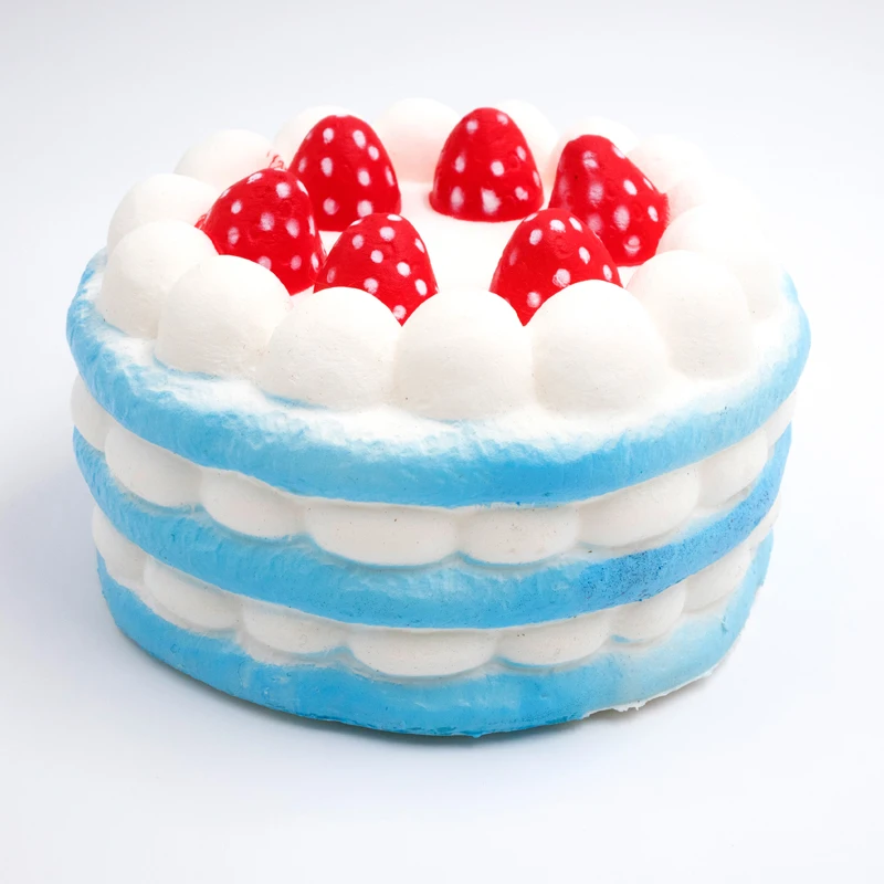 Jumbo Squishi Kawaii торт милая мягкая еда ароматизированный медленно поднимающийся антистресс игрушки для детей игрушки-антистресс 13*7 см - Цвет: Синий