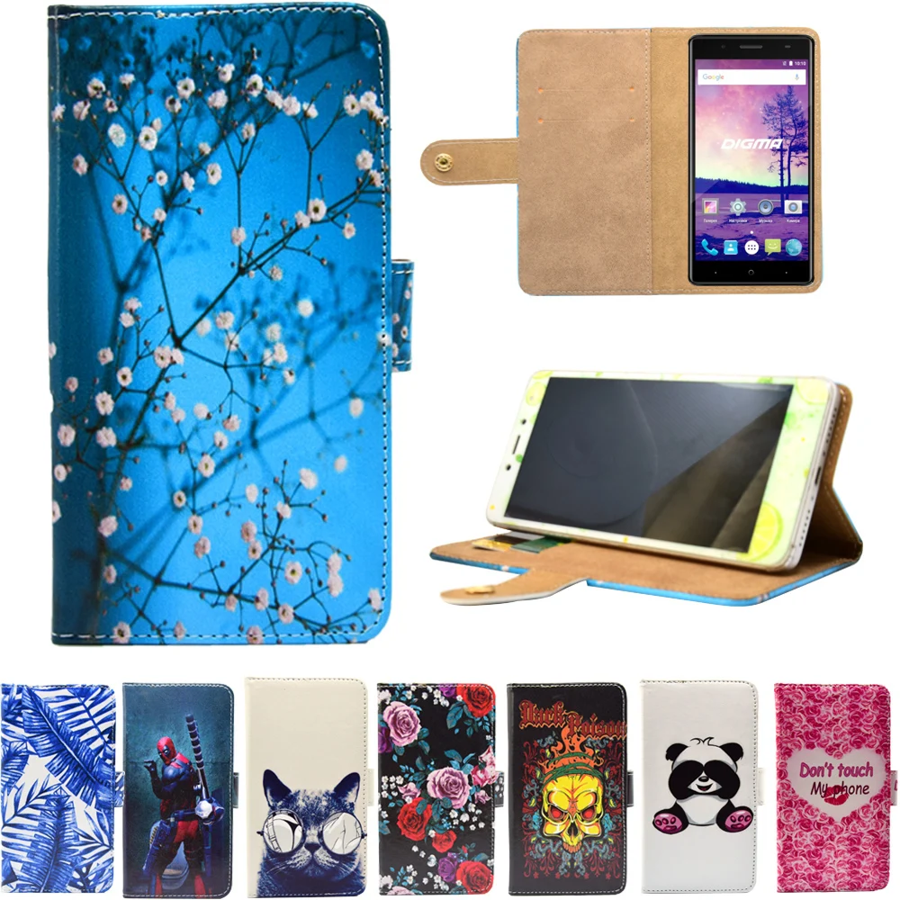 

New arrival PU Leather Phone Cases Cartoon Flip Wallet Stand Cover Case for Digma VOX S509 3G