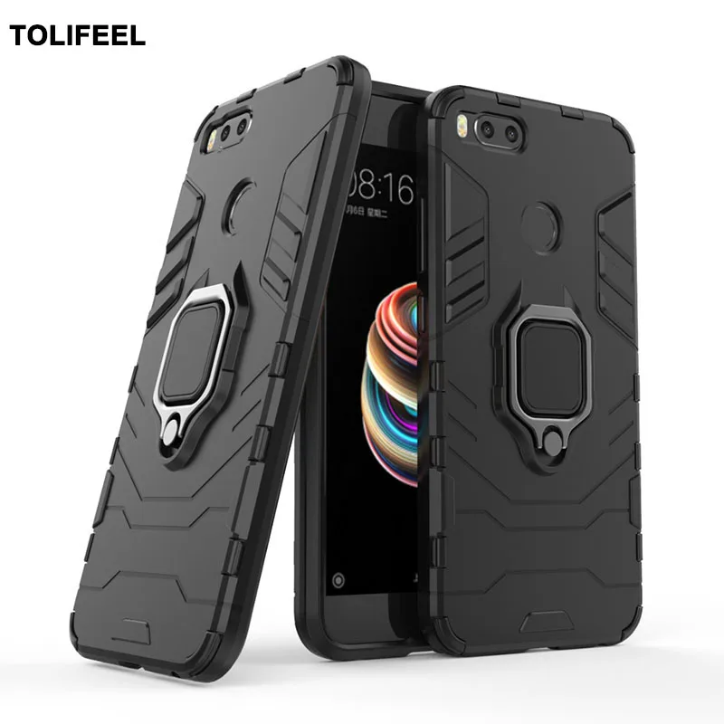 

For Xiaomi Mi A1 Case Mi 5X Cover Robot Armor Rubber Hard Ring Finger Holder Car Magnet Cover For Xiaomi Mi 5X MiA1 Mi5X Case