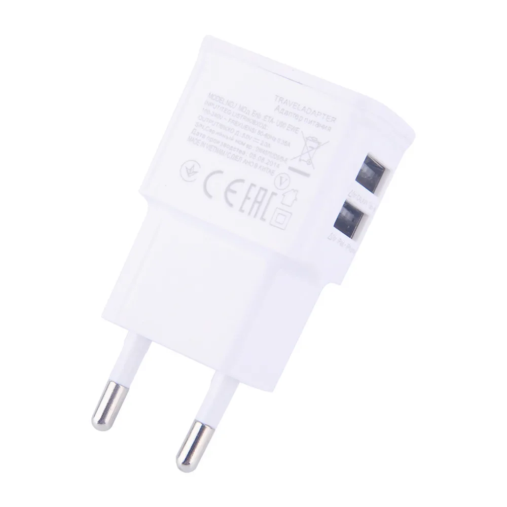 Dual EU 5V 2A plug USB Wall Charger Adapter Phone For iPhone 4 5 6 For Samsung Galaxy S3 S4 Note 3 Note 4 N9000