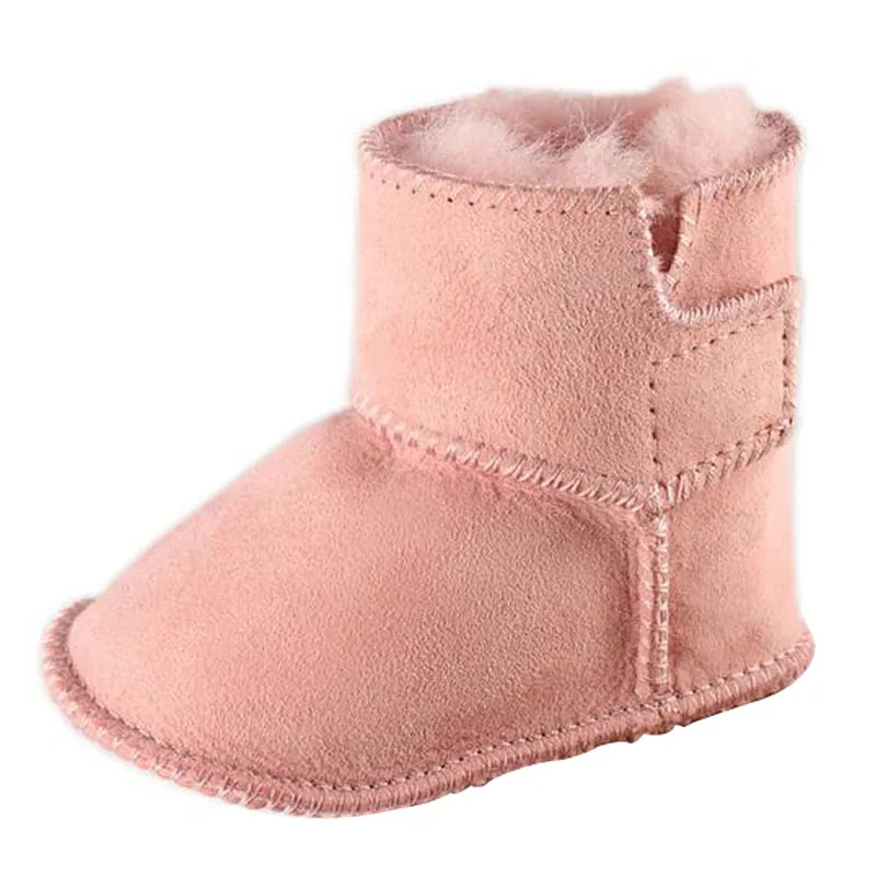 Зимние теплые ботинки для маленьких мальчиков; бархатная обувь для девочек; зимние сапоги для детей с искусственным мехом; кожаные ботинки для маленьких мальчиков - Цвет: pink