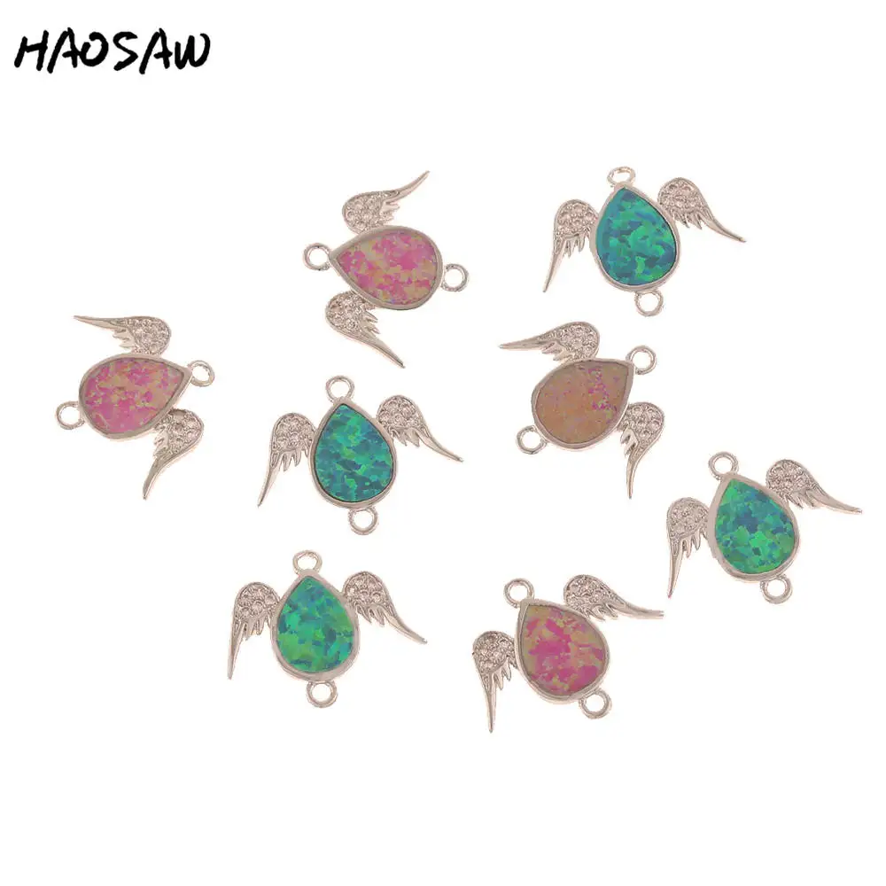 HAOSAW 2Pcs/Lot Flying Wings Charm/Waterdrop Opal-Effect Charm Jewelry/Micro Pave Charm/Jewelry Charm/Earring DIY Charms | Украшения и