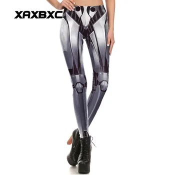 

1660 Sexy Girl leggins Star Wars Mecha Robot Cosplay Printed Polyester Elastic Slim Fit Fitness Women Leggings Pants Trousers