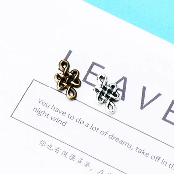 

11*7mm 30pcs Chinese Knot Alloy Pendant For Diy Jewelry Making 2 Colors Antique Silver Antique Bronze No.1397