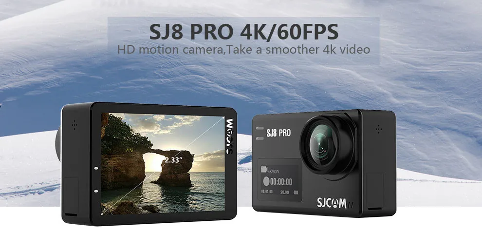 Экшн-камера SJCAM SJ8 PRO, 4 K, WiFi, для экстремальных видов спорта, DV, для активного отдыха, 2,33 ips, сенсорный экран, 30 м, водонепроницаемая, 12MP, SJ, Спортивная камера