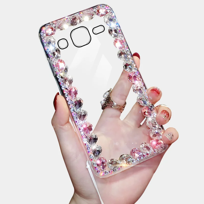 For Samsung galaxy j2prime ultra thin transparent soft shell luxury fashion inlaid diamond to prevent falling cell phone | Мобильные