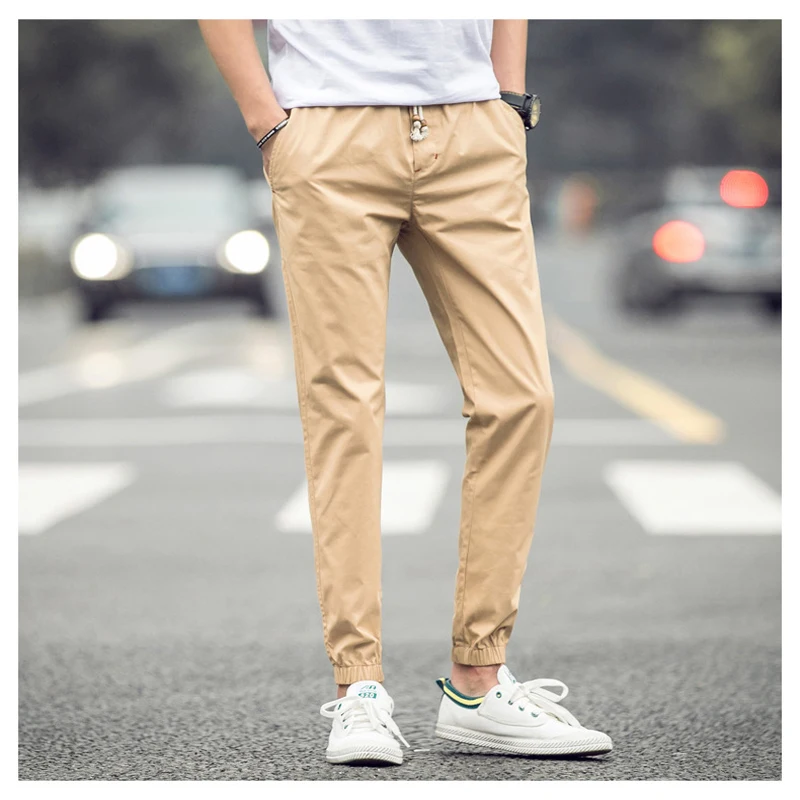 2017 Del Otoño Del Resorte Hombres Pantalones Casuales Con Cordón Elástico  Del Tobillo longitud pantalones hombres Transpirable pantalon homme FLD0061| pantalon homme|men casual pantsankle length pants men - AliExpress