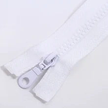  70Cm Length 27.56 Inch 5# Resin Double-Headed Double Open Clothing Zippers For Jacket Black Zipper Sleeping Bag White Zips 