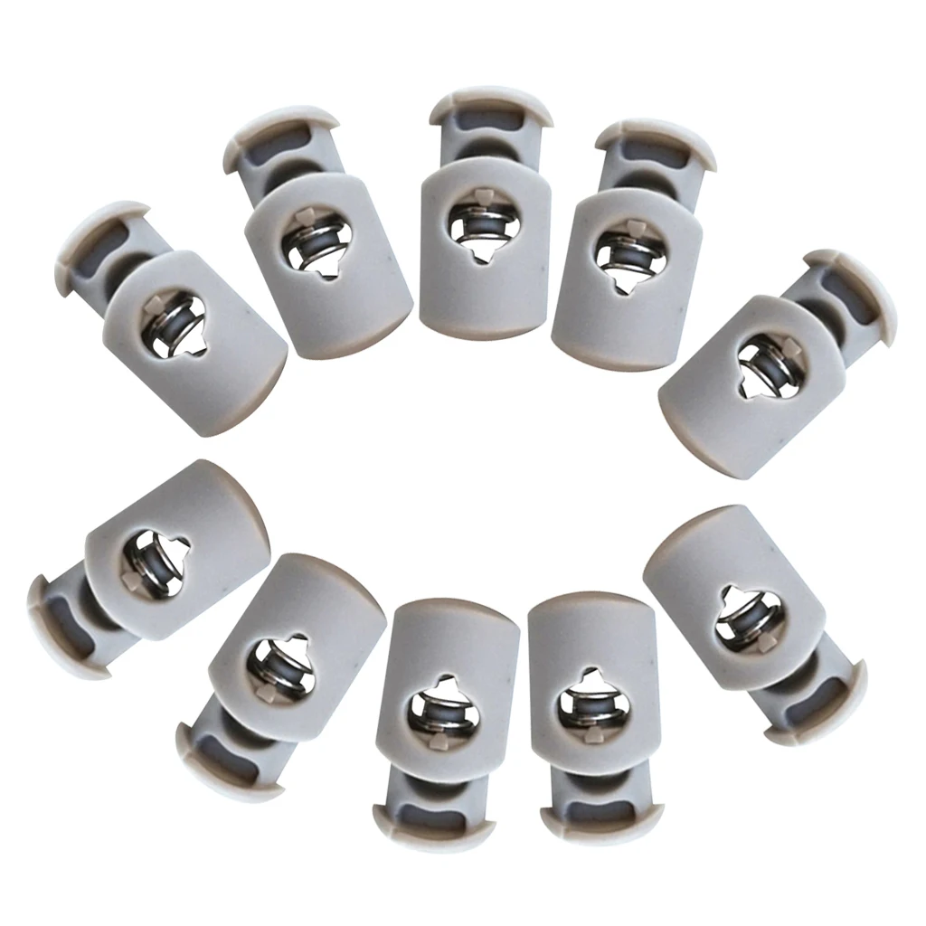 

10 Pieces Plastic Barrel Shock Cord Rope Spring Toggle End Lock Stoppers