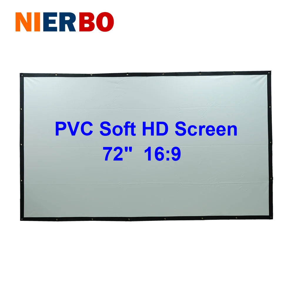 72 inches 169 HD Projector Screen Portable Folded PVC Soft Front