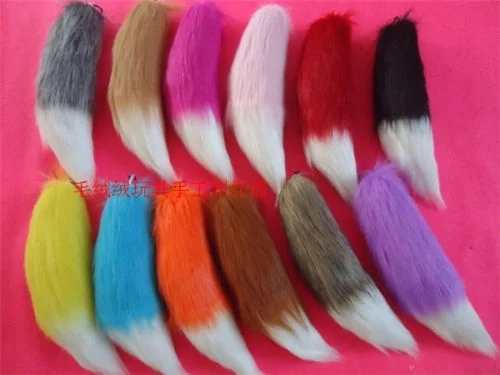 

Long Fur Fox Cat plush tail Anime Cosplay Party tails Halloween Props Mixed Color 65 cm