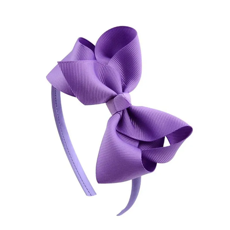 4 дюймовая детская Милая повязка для волос с бантом для девочек, аксессуары для волос, Детские однотонные простые праздничные галстуки-бабочки, головные уборы - Цвет: Color 5