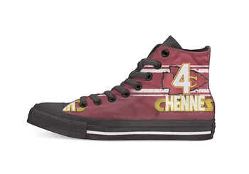 

Kancas City Football Player Henne 4 High Top Canvas Shoes Custom Walking shoes