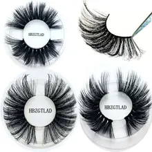 HBZGTLAD, 25 мм, длинные 3D норковые ресницы, удлиненная длина, норковые ресницы, большие драматические норковые ресницы,, ручная работа, искусственные ресницы