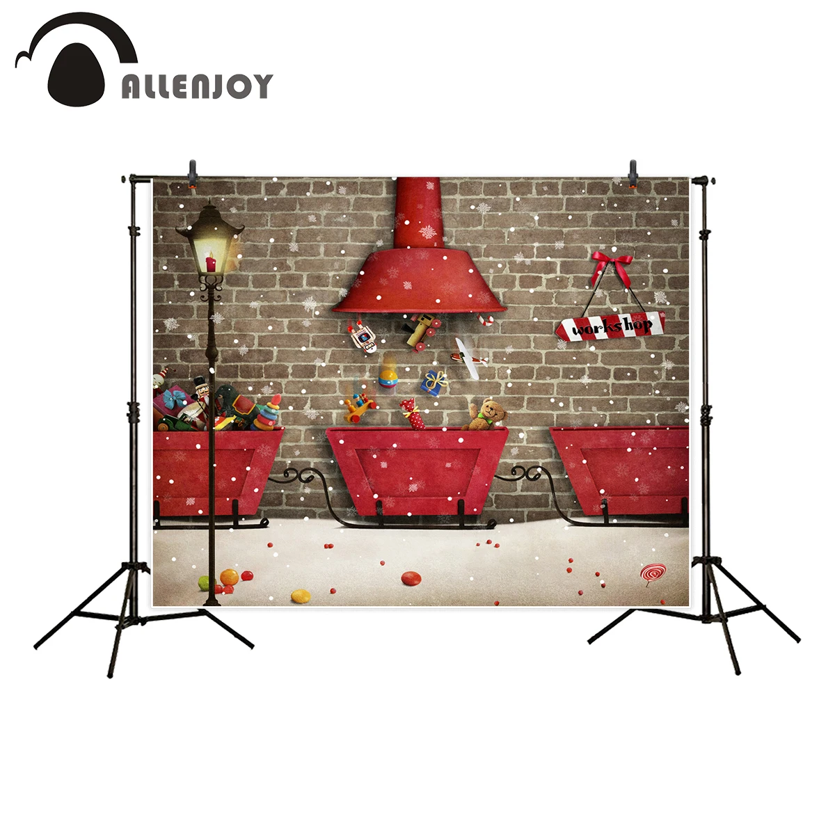 Allenjoy фон для фотосъемки с рождественскими конфетами и снегом профессиональный