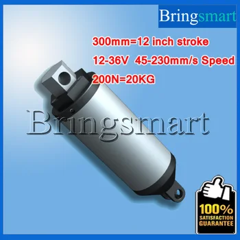 

Bringsmart 300mm 12 Inch Linear Actuator Tubular Motor 12V-36V DC Motor 45-230mm/s 200N Heavy Duty Electric Motor Waterproof