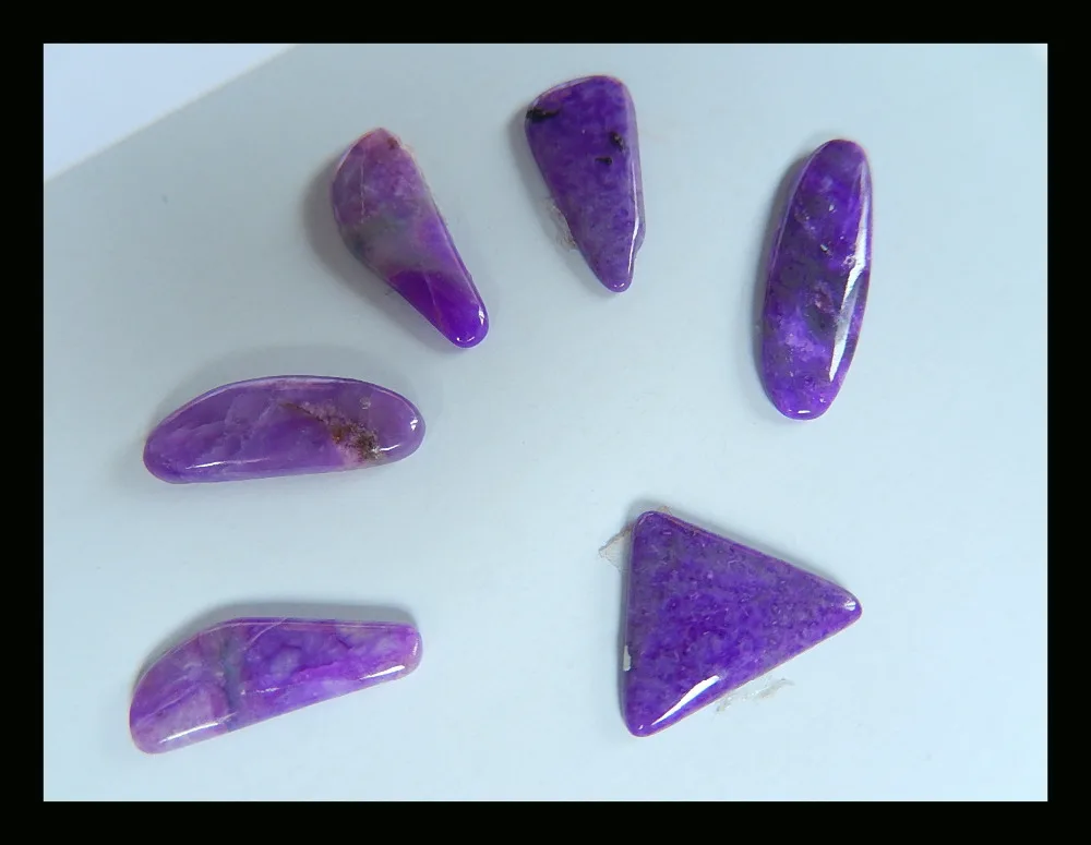 

Natural Stone Sale 5Pcs Sugilite Cabochons,15*5*1mm,13*5*2mm,1.25g semiprecious stone cabochon sugililte beads