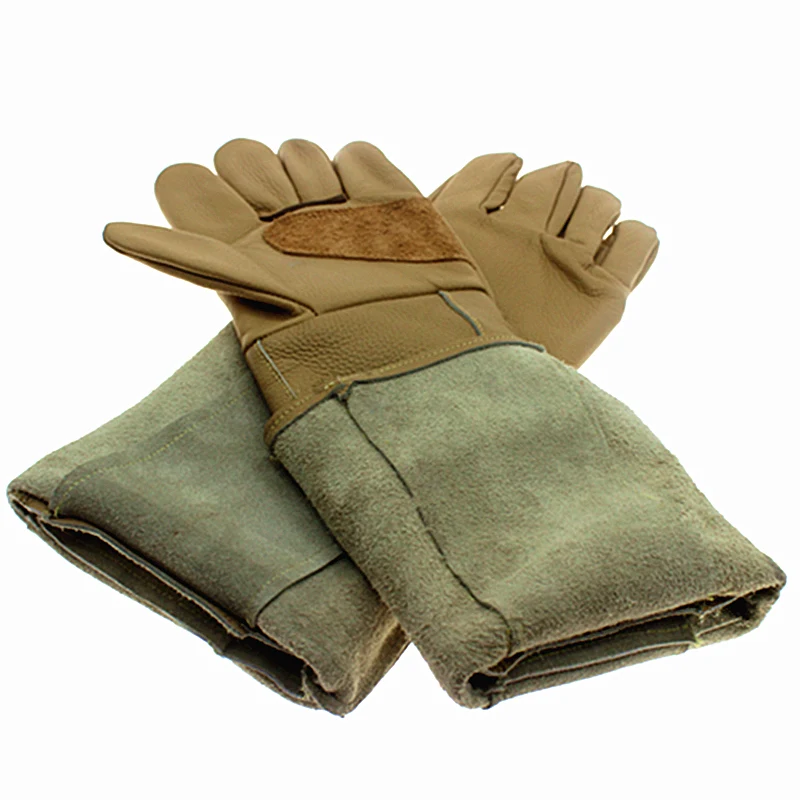 Анти укусы перчатки 60 см безопасности длинные перчатки, один слой толстые коровьей перчатки для ловли животных, как собака, кошка, рептилия, змея домашних животных