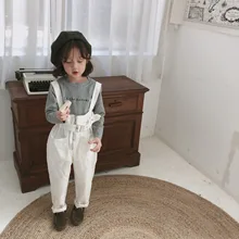 Детская Джинсовые комбинезоны модные Suspendre штаны для мальчиков и девочек дети Повседневное брючные новые джинсы для маленьких девочек брюки