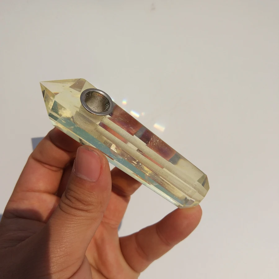 Прямая натуральный цитрин плавления кристалл кварца курительная трубка+ фильтр кварц камень исцеляющая палочка X25