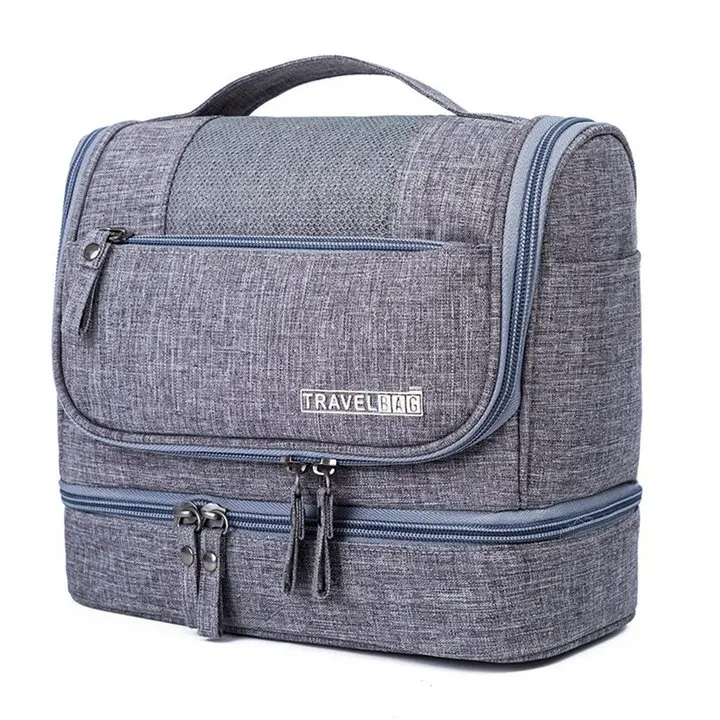 Gray Toiletry Bag Soperwillton подвесной дорожный туалетный комплект для органайзера с крюком и ручкой Водонепроницаемая косметичка Dop набор для мужчин и женщин#6601 - Цвет: Gray Toiletry Bag