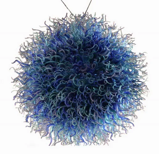 

Modern Art Decoration Hotel Restaurant Foyer Led Lighting Round Glass Ball Style Hand Blown Glass Hanging Chandelier