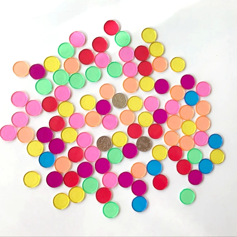 7 цветов Удивительные прозрачные круглые листы плитки детские игрушки для подсчета с Монтессори обучающие игрушки