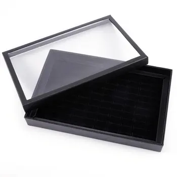 

Display ring earring jewelry 29x19x4cm 100 slots cover showcase