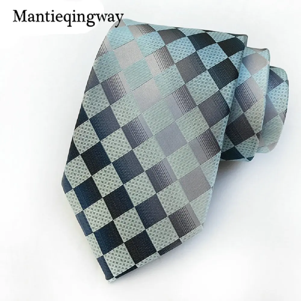 Mantieqingway 8 см классические мужские в клетку и полоску галстуков для мужские свадебные бизнес corbatas Gravatas Vestidos господа Галстук - Цвет: 09