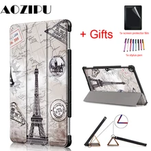 Смарт-чехол на магните для huawei MediaPad M5 lite 10 BAH2-W19 BAH2-L09 BAH2-W09 10,1 inch Tablet Авто Режим сна/Пробуждение принципиально чехол+ Защитная пленка на экран+ подставка для ручек