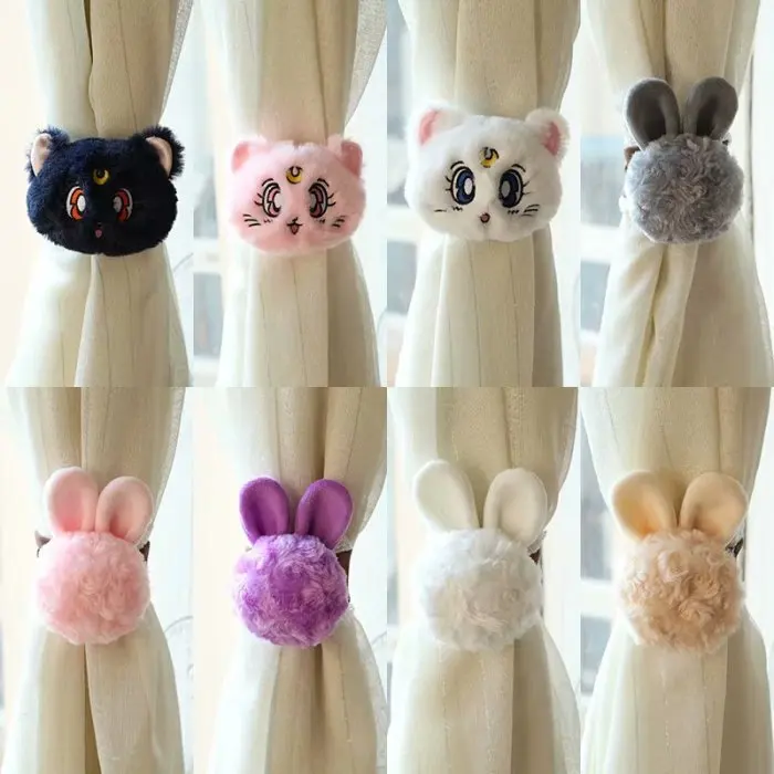 

Plush toy 1pc little doll Sailor Moon Luna cat rabbit window curtain buckle stuffed toy creative gift for baby