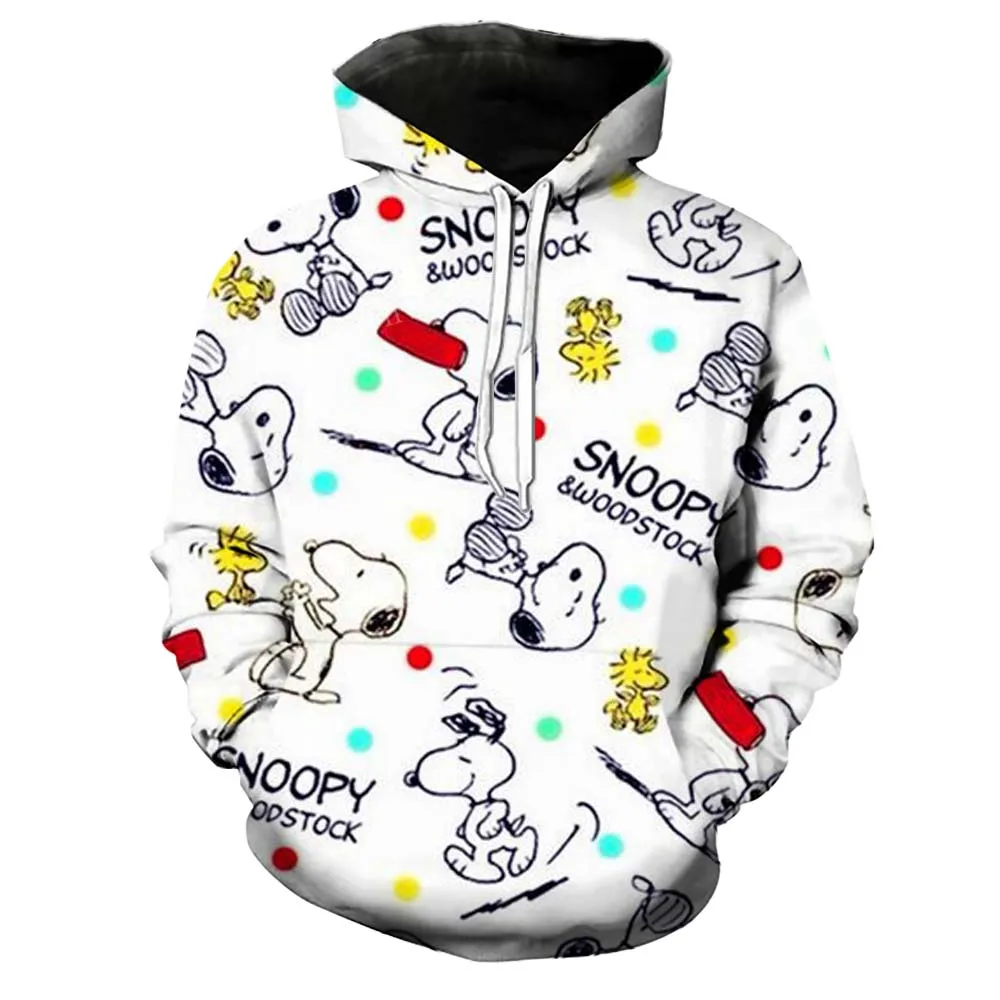 Animal Cute Snopy Hoodie Mens Cartoon Hoded Japanese Harajuku Hoodies Wo Man Boys Girls Sweatshirts Tracksuit Oversized Pullover