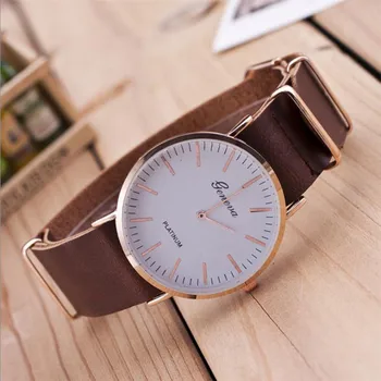 

Hot 2017 Superior Relogio feminino Clock New Ultra-thin Leather Belt Geneva Classic Simple Scale Men Women Watches Gift Dec 22