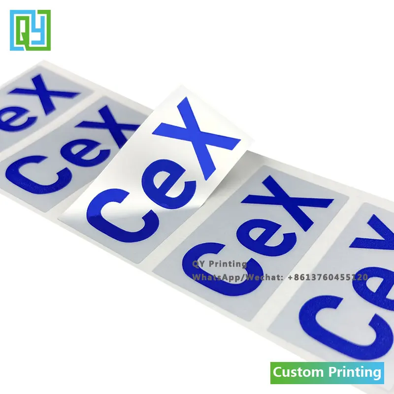 1000pcs 40x20mm 사용자 정의 로고 텍스트 편지 파란색 보증 무효 깨진 된 스티커 Anti-theft 스티커 브랜드 이름 보안 레이블