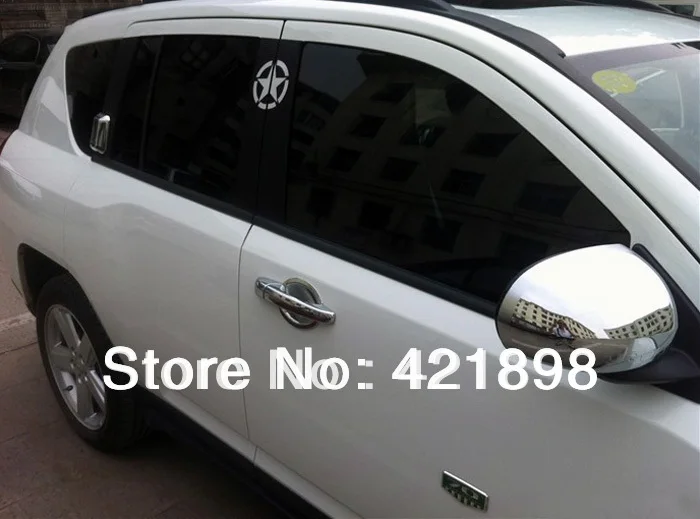 

For Jeep Compass 2011 2012 2013 2014 2015 ABS Chrome Side Mirror Cover Trim 2 pcs Car Accessories Stickers