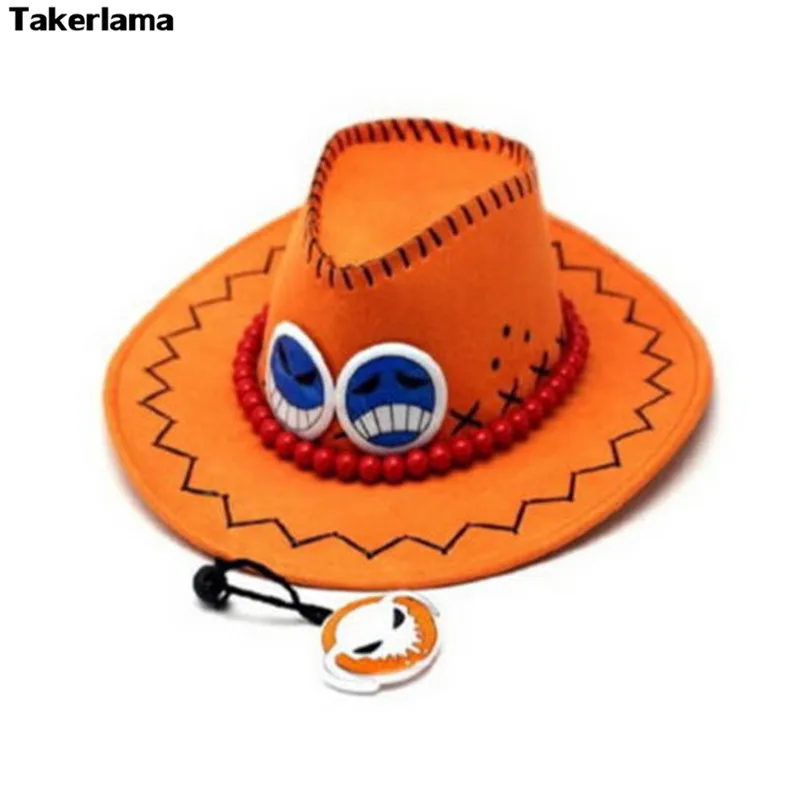 Takerlama one piece Portgas D ace ковбойская шляпа шляпы для косплея пиратская шляпа замшевый костюм шляпа