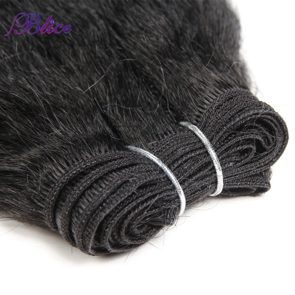 Blice Kinky Straight Hair Weaving 12-24Inch Pure Color Synthetic Wave Hair Extension For Black Women Bundles One Piece Deal hair extensions