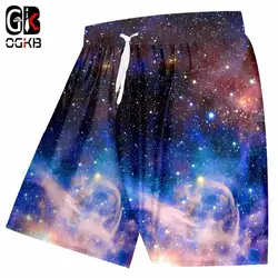 OGKB летние мужские пляжные шорты Galaxy Space с 3D принтом мужские Бермуды пляжные шорты звездная звезда узор рабочие брюки плюс размер 5XL