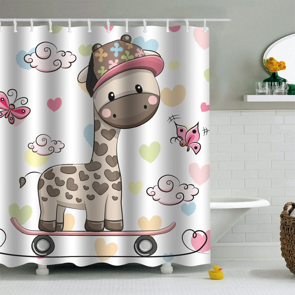 Buy PEVA Print Shower Curtains 180x180cm/200x200cm