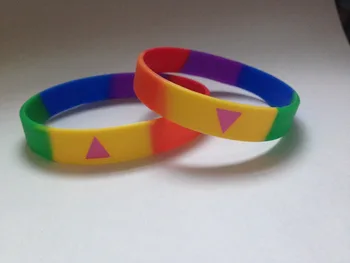 

Silicone bracelet Six-color rainbow silicone bracelet Gay Pride Rainbow Colour Bracelet .Multi-color bracelet Free shiping