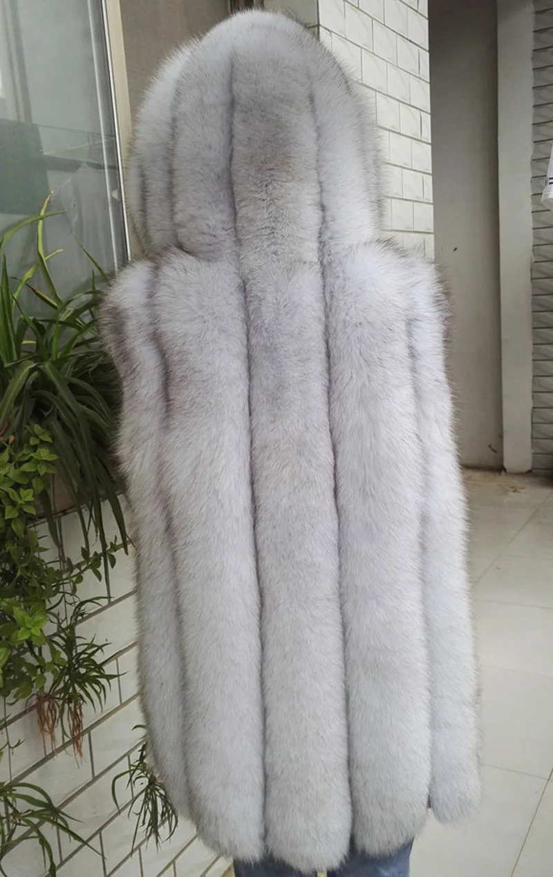 Best 2018 New Winter women real fox fur vest with hood lady fashion natural fox fur coat brand natural fur gilet customized 2
