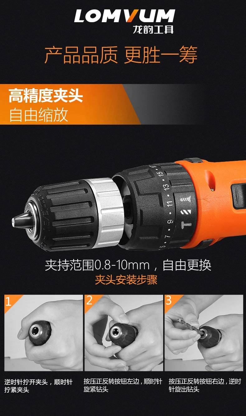 24 В поворотный Молоток Ударная дрель стены дерева, металла Шуруповёрты Аккумуляторная дрель промышленных Мощность инструмент Электрические отбойные молотки
