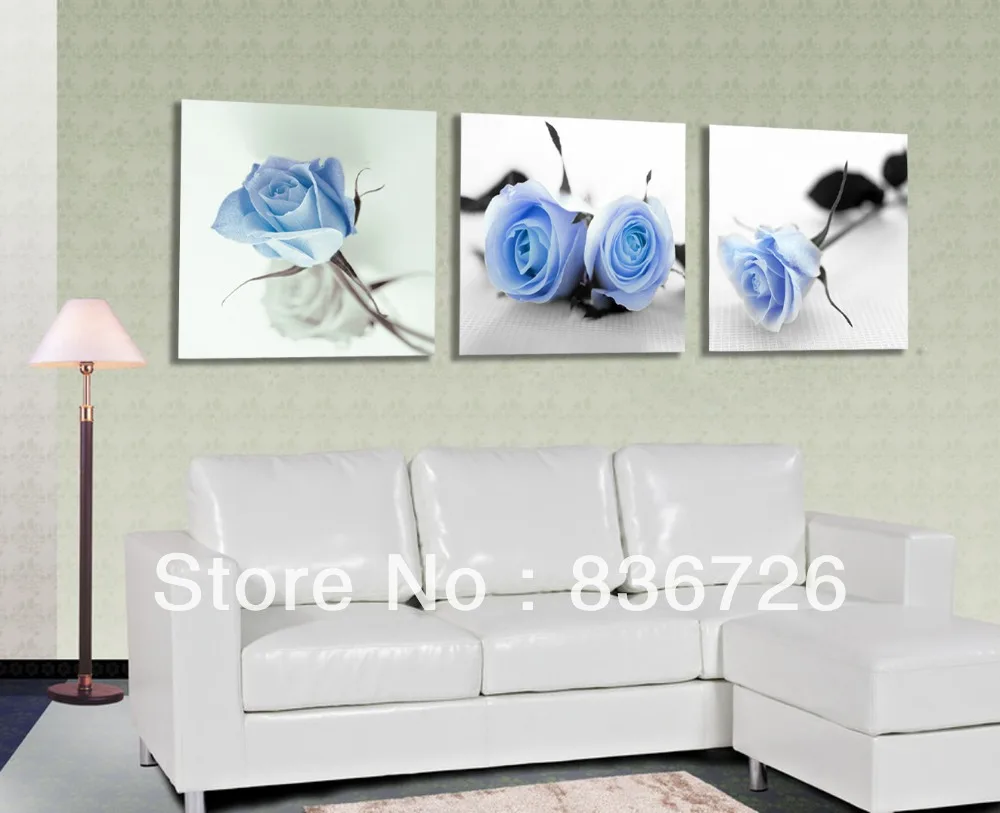 Online kopen wholesale pictures blauwe rozen uit china pictures ... Slaapkamer modern muur blauwe
