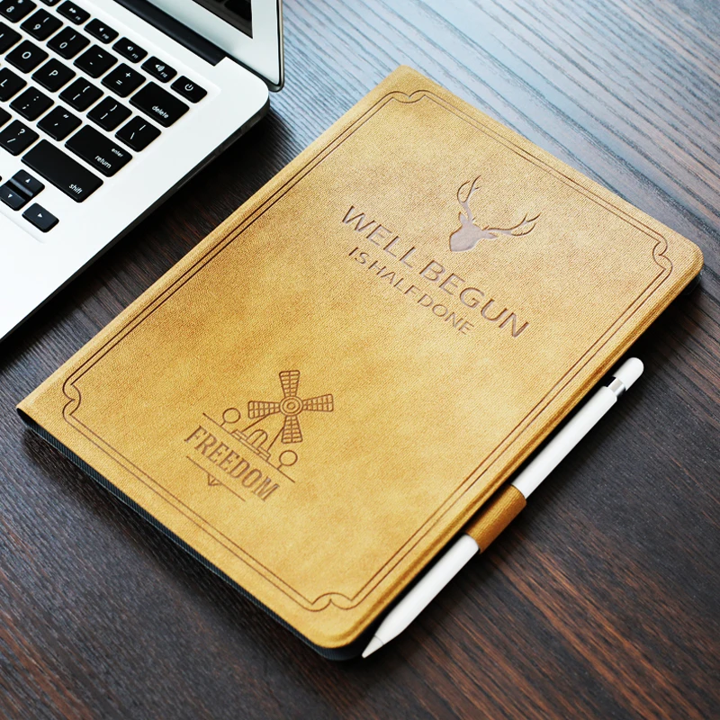 

iPadPro10.5 protective sleeve with pen slot tablet computer case shell pencil package anti fall proof Pure color grey red coffee