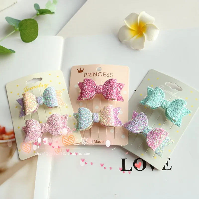 

2019 New Pet Korean version sequin bow hairpin Frog clip Teddy Yorkshire Malzis Shisch dog clip 30pcs/lot