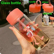 Yaqi милый 300 мл/450 мл стеклянная бутылка для воды креативный Kawaii Мультфильм Кемпинг Спортивная бутылка для питья девочка детский подарок стеклянная бутылка