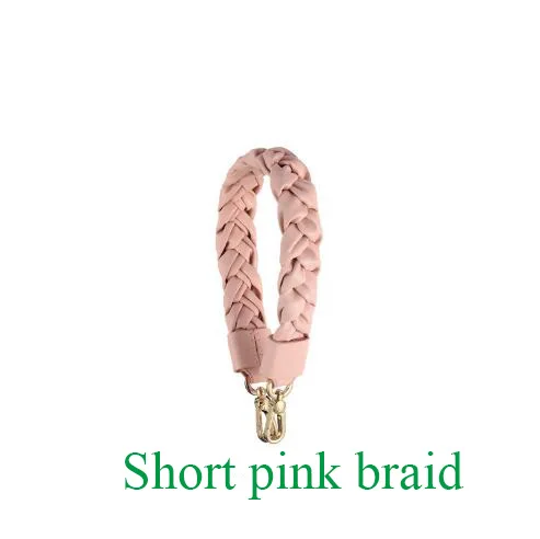 Вязаная сумочка из натуральной кожи, ремень, модный дизайн, сумки, сумка, детали, сумка, аксессуар, легко застёгивающийся - Цвет: Short pink braided s