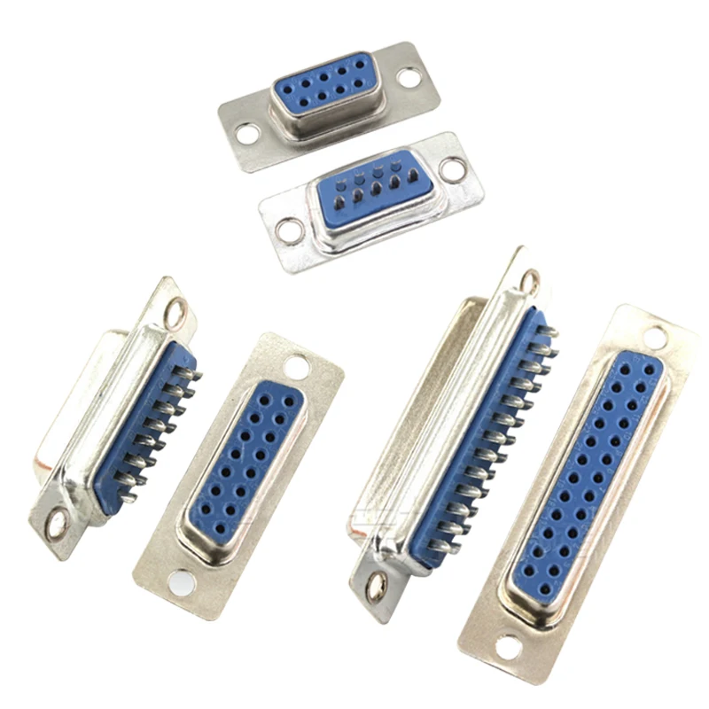 

5pcs DB9/15/25Hole/Pin Female Blue Parallel Serial Port Female DB Female Solder Welded Connector Socket DB Adapter