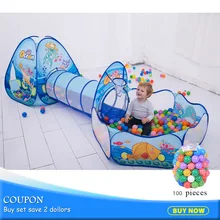 3 шт./компл. складной детский бассейн трубки-игрушечный вигвам Палатки поп-up ребенка ползать туннель огромный с 100 шт. пул Lodge палатки игрушка 985-Q64