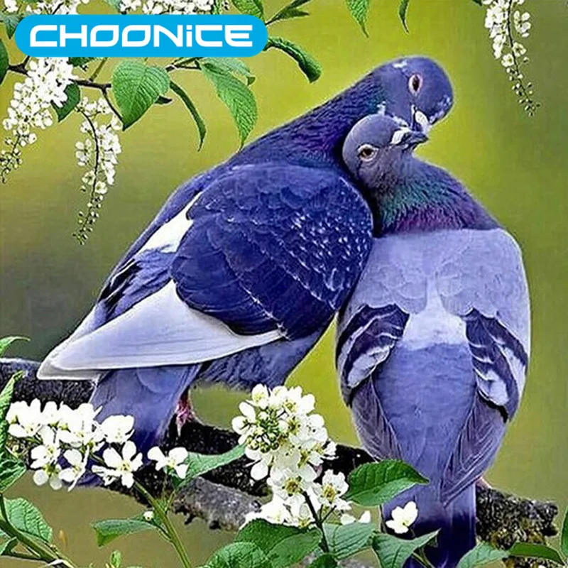 Choonice Full Diamond Embroidery Birds Crystal Diamond Painting